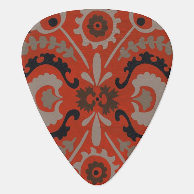 Cinnabar Suzani I Guitar Pick (Front)