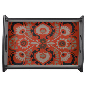 Cinnabar Suzani I Serving Tray