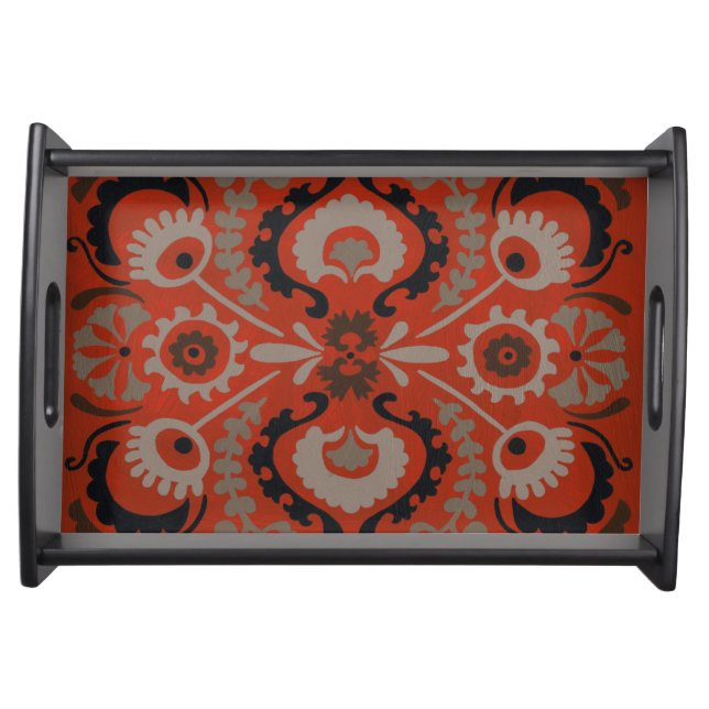 Cinnabar Suzani I Serving Tray (Front)