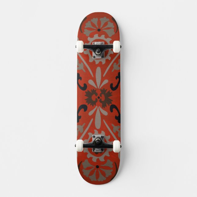 Cinnabar Suzani I Skateboard (Front)
