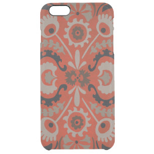 Cinnabar Suzani I Clear iPhone 6 Plus Case