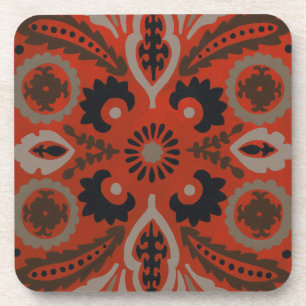 Cinnabar Suzani II Coaster