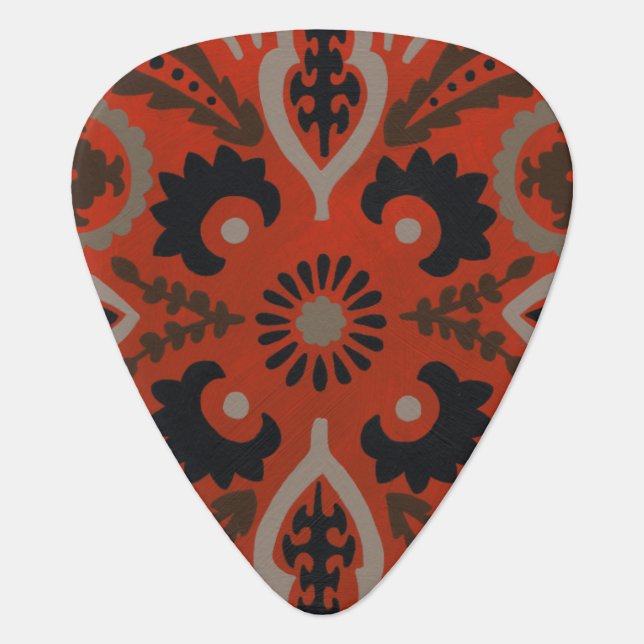 Cinnabar Suzani II Guitar Pick (Front)