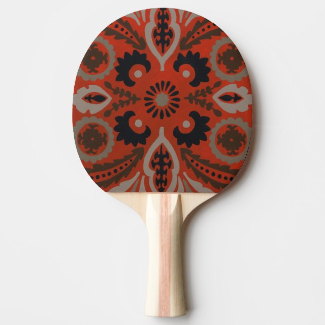 Cinnabar Suzani II Ping-Pong Paddle (Front)
