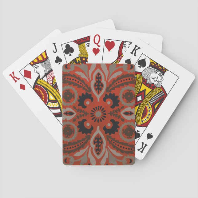 Cinnabar Suzani II Poker Cards (Back)