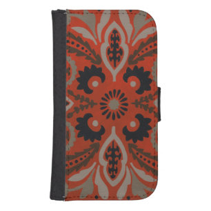 Cinnabar Suzani II Wallet Phone Case For Samsung Galaxy S4