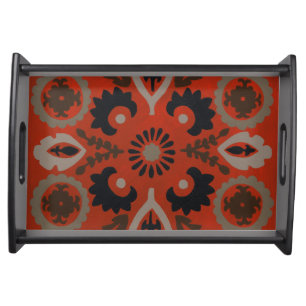 Cinnabar Suzani II Serving Tray