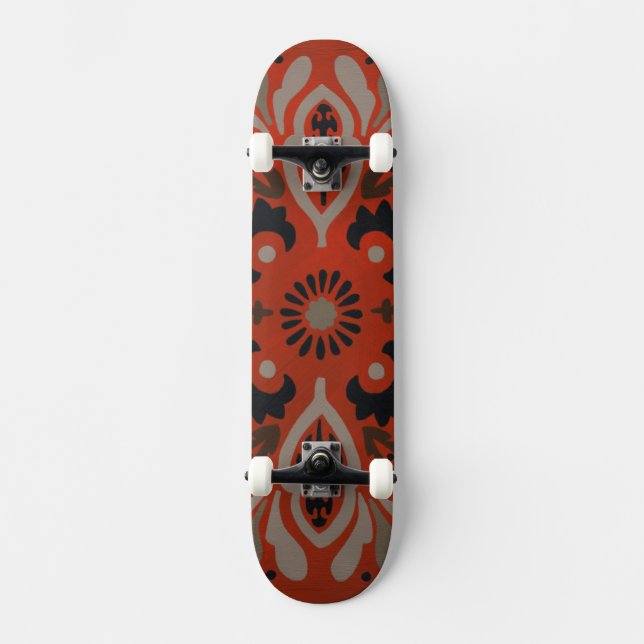 Cinnabar Suzani II Skateboard Deck (Front)