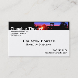 Cinnabar Theater Board of Directors Business Card