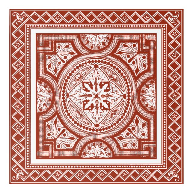 Cinnabar Woodblock IV Acrylic Print (Front)