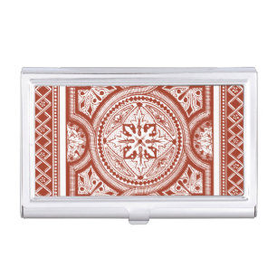 Cinnabar Woodblock IV Business Card Holder