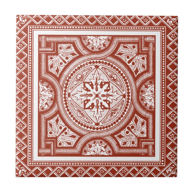 Cinnabar Woodblock IV Ceramic Tile (Front)