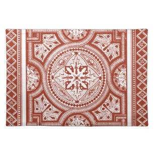 Cinnabar Woodblock IV Cloth Placemat