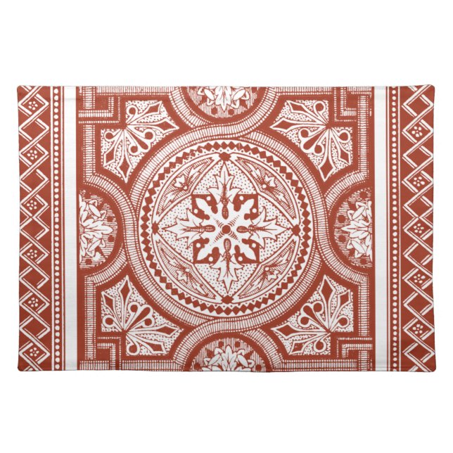 Cinnabar Woodblock IV Cloth Placemat (Front)