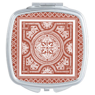 Cinnabar Woodblock IV Makeup Mirror