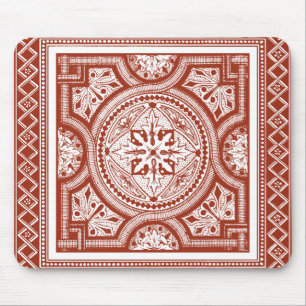 Cinnabar Woodblock IV Mouse Pad