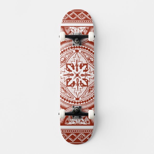 Cinnabar Woodblock IV Skateboard (Front)