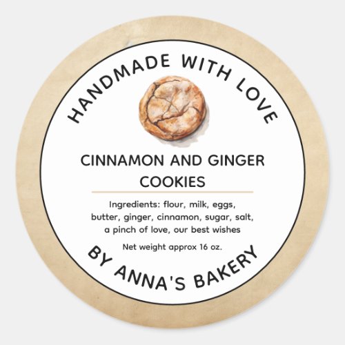 Cinnamon and Ginger Cookies Label