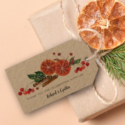 Cinnamon and Orange Slices Favor Gift Tags