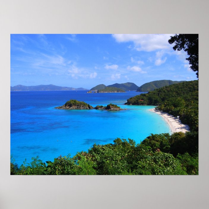 Cinnamon Bay Panorama St. John, U.S.V.I. 24 x 18 Poster
