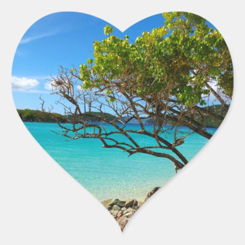 Cinnamon Bay St John Heart Sticker