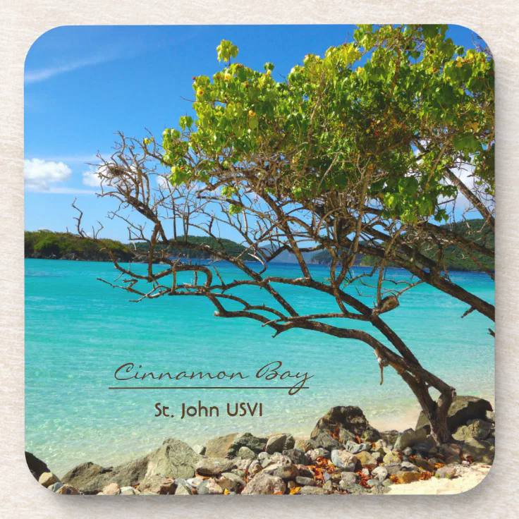 Cinnamon Bay St. John USVI Coasters Set 6 Zazzle
