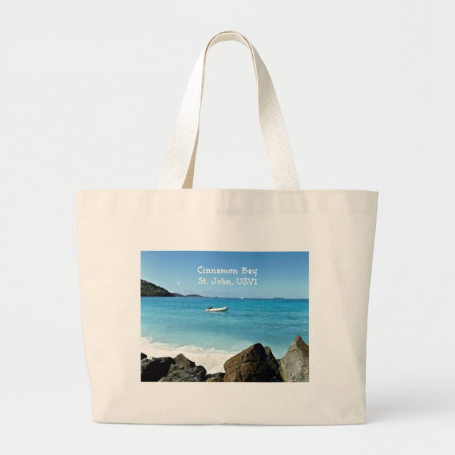 Cinnamon Bay, St. John USVI Large Tote Bag (Front)