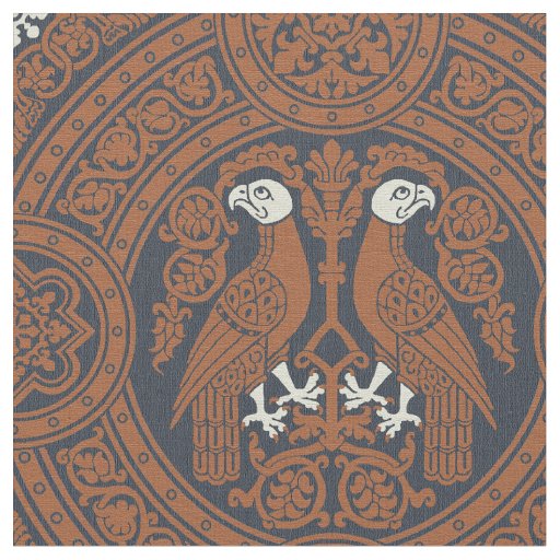 Cinnamon-Brown Byzantine Birds Fabric