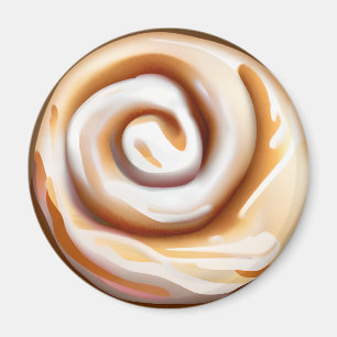 Cinnamon Bun / Cinnamon Roll with Icing Magnet