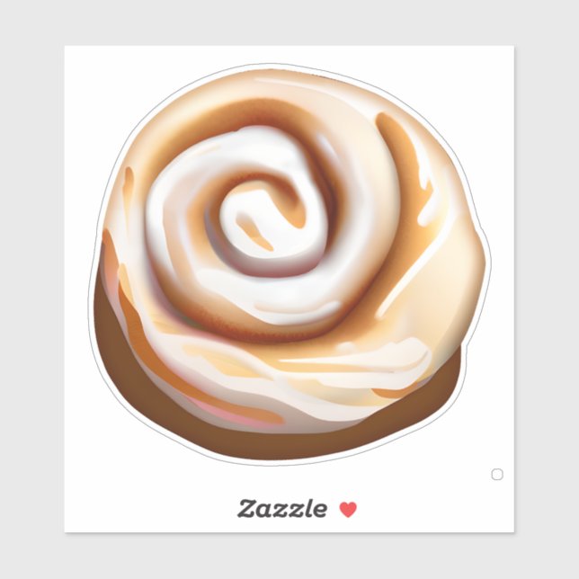 Cinnamon Bun / Cinnamon Roll with Icing Sticker (Sheet)