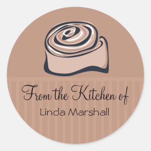 Cinnamon Bun From the Kitchen Of Baking Classic Round Sticker