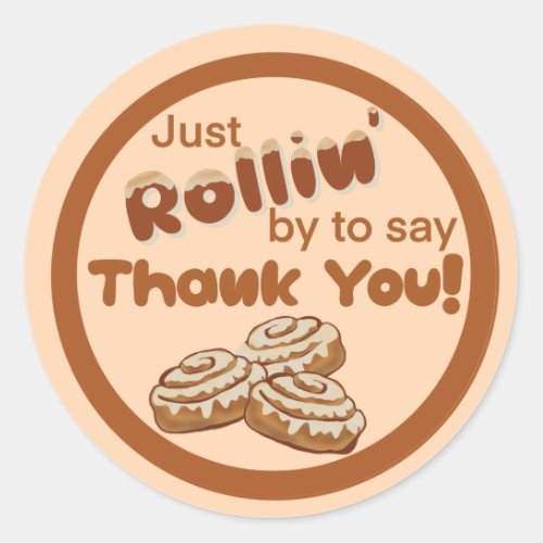 Cinnamon bun labels Thank you label