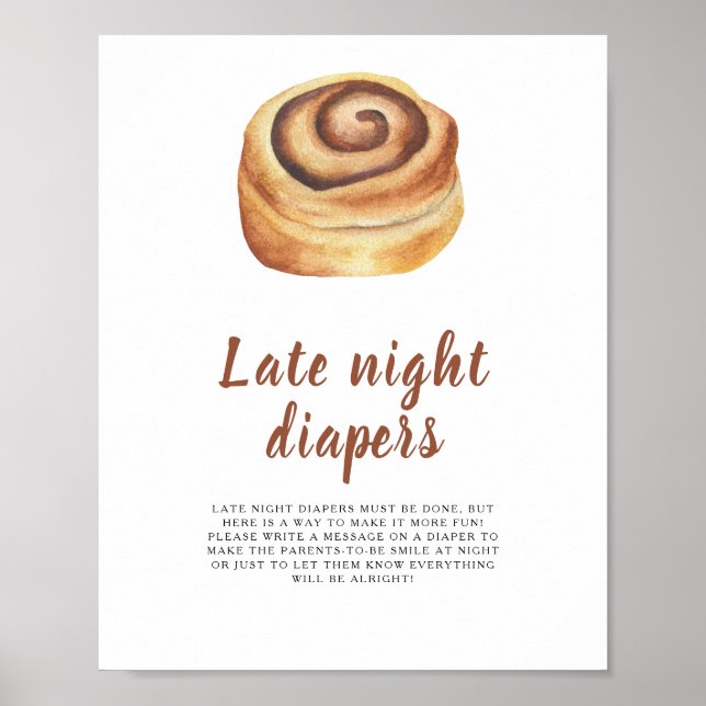 Cinnamon bun - Late night diapers game Poster (Front)