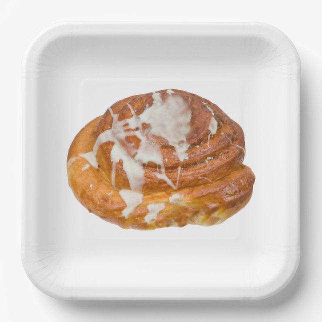 Cinnamon Bun Roll Model Paper Plates (Front)