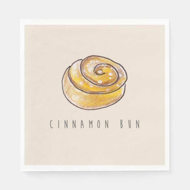 Cinnamon Buns Cinnamon Rolls Coffee Fika Napkins (Front)