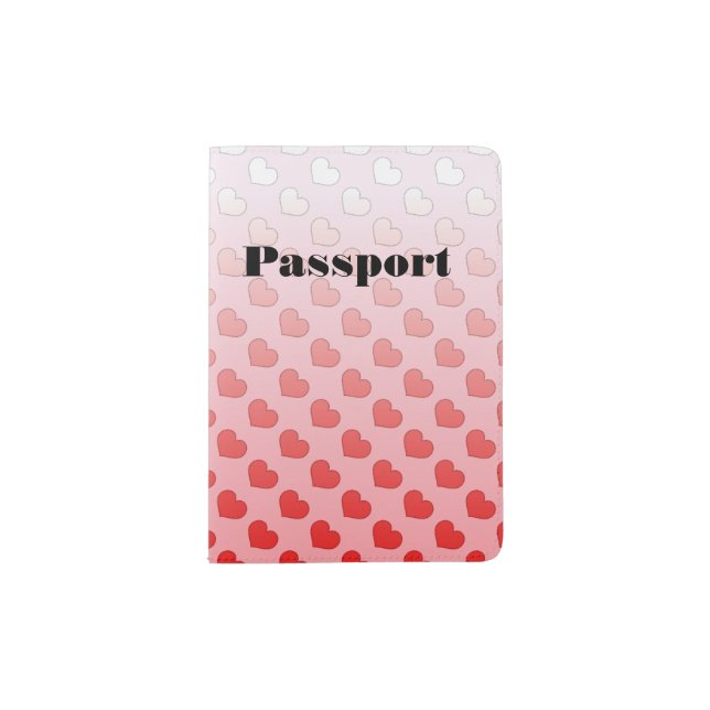 Cinnamon Candy Hearts Red and Pink Passport Holder (Front)