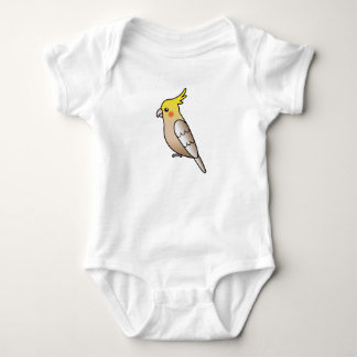 Cinnamon Cartoon Cockatiel Parrot Bird Baby Bodysuit