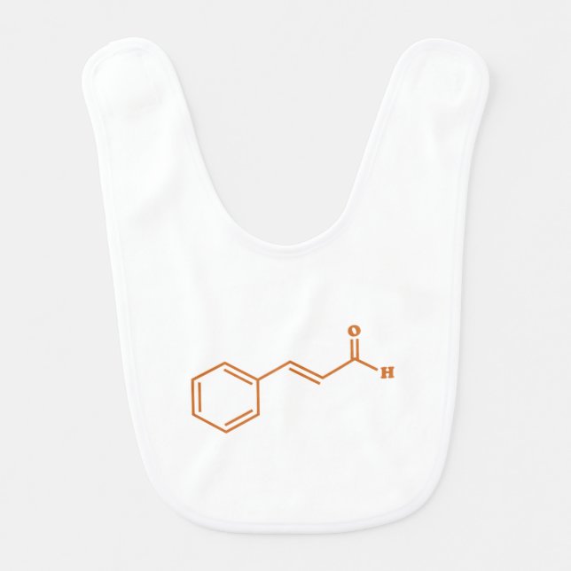 Cinnamon Cinnamaldehyde Molecular Chemical Formula Baby Bib (Front)