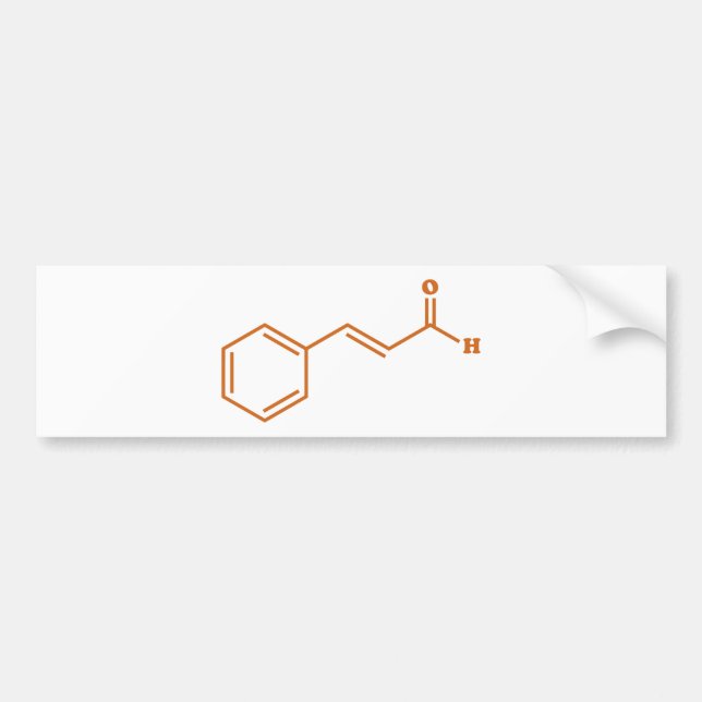 Cinnamon Cinnamaldehyde Molecular Chemical Formula Bumper Sticker (Front)