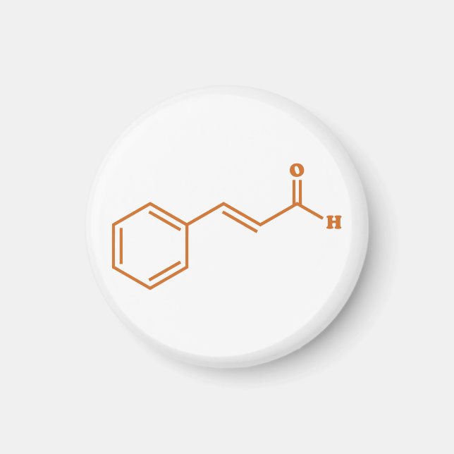 Cinnamon Cinnamaldehyde Molecular Chemical Formula Magnet (Front)