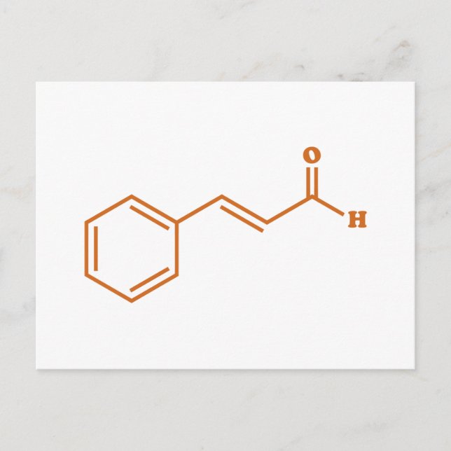 Cinnamon Cinnamaldehyde Molecular Chemical Formula Postcard (Front)