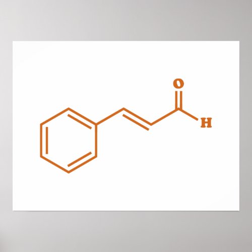 Cinnamon Cinnamaldehyde Molecular Chemical Formula Poster