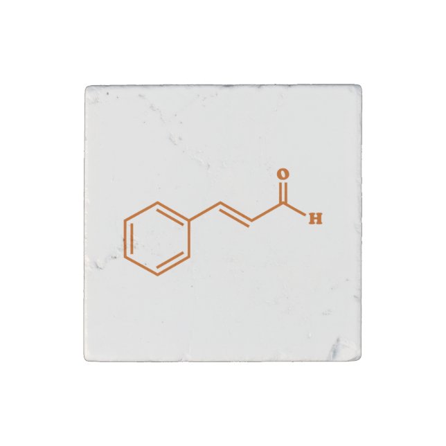 Cinnamon Cinnamaldehyde Molecular Chemical Formula Stone Magnet (Front)