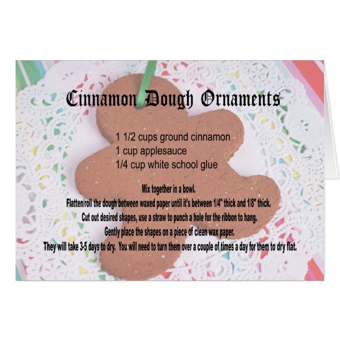 Cinnamon Dough Ornament Recipe Greeting Card