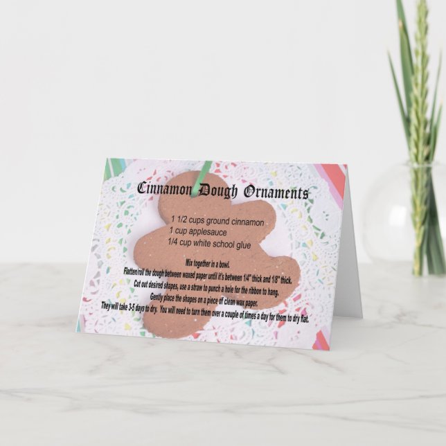 Cinnamon Dough Ornament Recipe Holiday Card (Front)