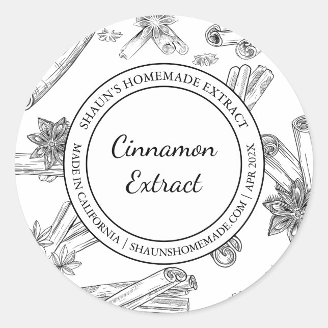 Cinnamon Extract Sketch Modern label (Front)