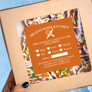 Cinnamon Food Allergy Alert Bakery Sticker