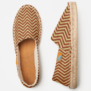 Cinnamon Gold Chevron Chic Pattern Espadrilles