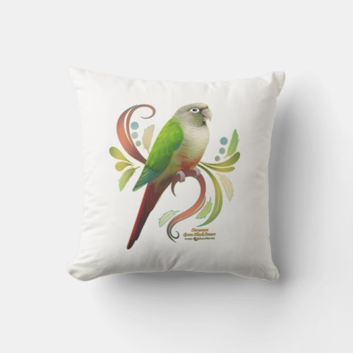 Cinnamon Green Cheek Conure Throw Pillow