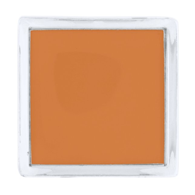 Cinnamon hex code D2691E Silver Finish Lapel Pin (Front)